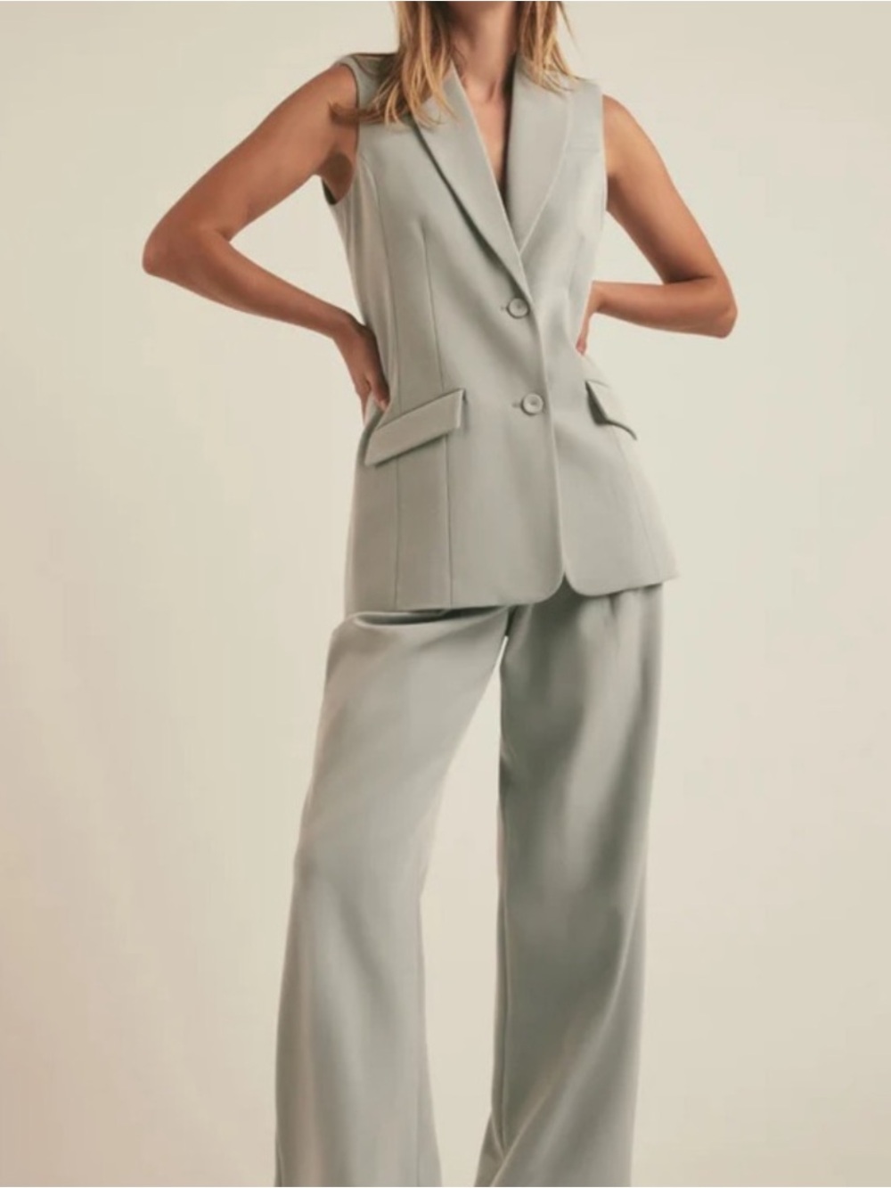 Favorite Daughter Grey Sleeveless Nadine Blazer Vest